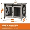 Dog Crate Furniture,Dog Kennel Furniture with Sliding Barn Door & Flip Top - 36" Large Pet Cage Divider 360° Wheels - 2 of 4