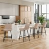 Sapphtopaz Modern Bar Stools Set of 2 with PU Tufted Backrest Upholstered Dining Chairs with Metal Legs & Footrest Barstools for Kitchen Island - 4 of 4