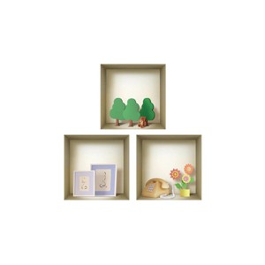 HomeRoots Set of Three Ash Faux Niche 3D Peel and Stick Wall Decals - 1 of 4