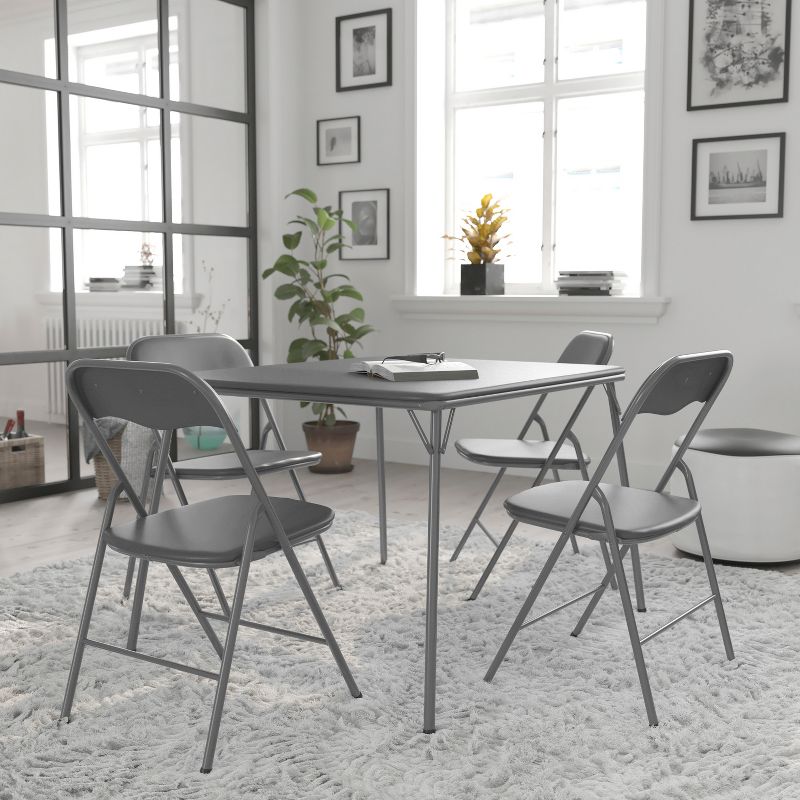 Flash Furniture 5 Piece Folding Card Table and Chair Set, 3 of 19
