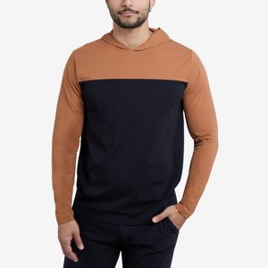 X RAY Men's Long Sleeve Colorblock Hooded t shirts,new tshirt - 1 of 4
