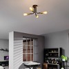 4-Light Matte Black Adjustable Socket Semi-Flush Mount Ceiling Light - Globe Electric: ETL Listed, Metal Body, No Shade - 2 of 4