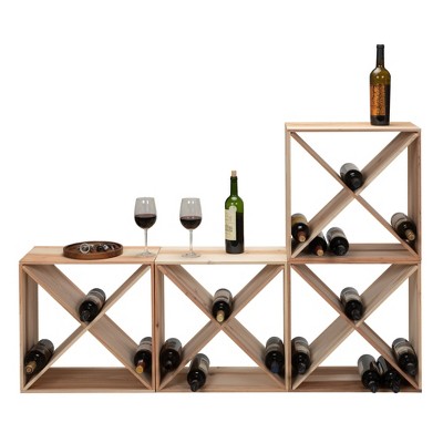 Sandinrayli 24 Bottle Stackable Wine Rack, Set of 4