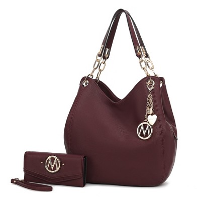 MKF Collection Ashley Vegan Leather Women’s Hobo Shoulder Bag with Wristlet Wallet by Mia K