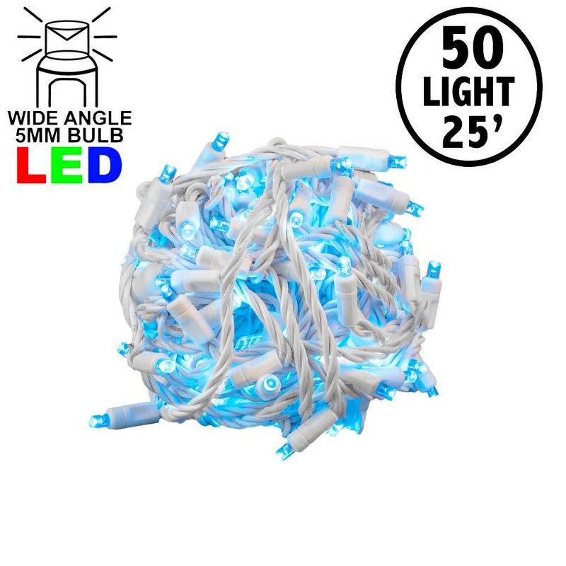 Novelty Lights 50 Light LED Christmas Mini Light Set (White Wire, 25 Feet), 2 of 7
