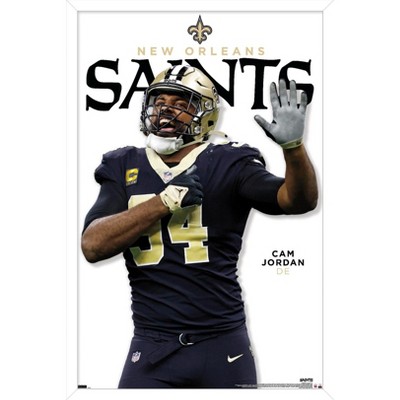 Trends International Nfl New Orleans Saints - Alvin Kamara 19 Framed Wall  Poster Prints White Framed Version 14.725 X 22.375 : Target