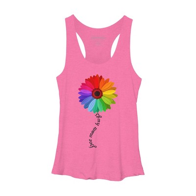 Adult Design By Humans Free Mom Hugs Pride Rainbow Sunflower By Avocato Racerback Tank Top