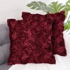 PiccoCasa Decorative Square 3D Satin Rose Flower Throw Pillow Cover 2 Pcs - image 2 of 4