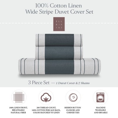 Ella Jayne White and Blue Cotton King Duvet Cover Set