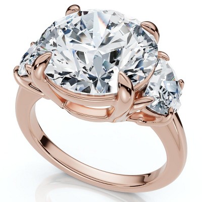 Pompeii3 Certified 7Ct Diamond & Halfmoon Engagement Ring 14k Gold or Platinum Lab Created