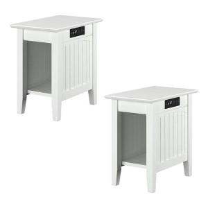 AFI Furnishings Nantucket Chair Side Table Set of 2 with Charger WH - 1 of 4