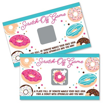 Big Dot of Happiness Donut Worry, Let's Party - Doughnut Party Game Scratch Off Cards - 22 Count