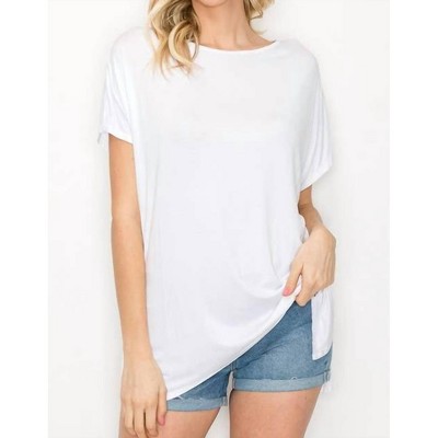 Women's Boat Neck Short Sleeve Tee Top - a.gain