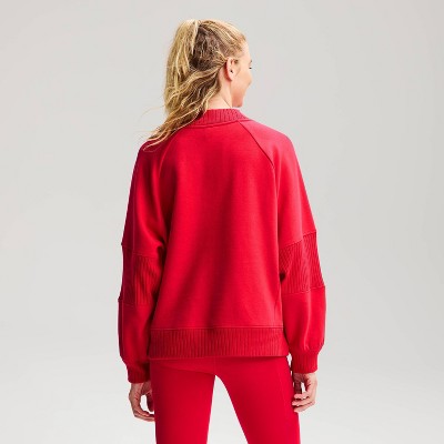 Women's Active Comfort Ribbed Crewneck Sweatshirt - All In Motion™ Red ...