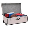 Seward Trunk 30" Paper Line Wheels and Bone: Universal Storage Footlocker, 200 lb Capacity, Vinyl & Metal, No Assembly - 4 of 4