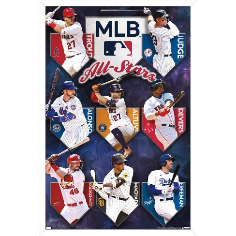 Trends International Mlb Boston Red Sox - Logo 22 Framed Wall Poster Prints  White Framed Version 22.375 X 34 : Target