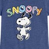 Girls' - Peanuts - Snoopy Sketchy Fitted Short Sleeve Graphic T-Shirt - 2 of 4