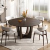 Spassway 42" Round Oak Wood Dining Table with Cross Legs Modern Kitchen Table for Seats 4 - 3 of 4