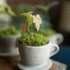 Slickblue Decorative Concrete Tea Cup Planter, Indoor Tabletop Flower or Succulent Pot with Saucer, 4"x3.5"x2.75" - 2 of 3