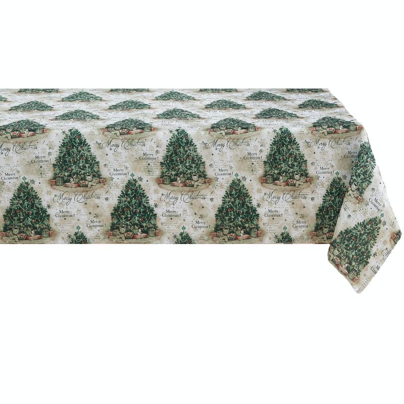 Kate Aurora Holiday Living Classic Christmas Trees Fabric Tablecloth, 2 of 4