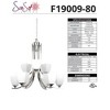 Sunset Lighting Starling 9-Light 2-Tier Chandelier 60W Frosted Opal Glass, Dimmable Bright Satin Nickel Finish - 2 of 4