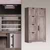 Wooden Floor Cabinet, Entryway Storage Unit Console Table With 5 Drawers And 1 Door Cabinet, Farmhouse Kitchen Pantry Cabinet For Bedroom/Laundry - 4 of 4