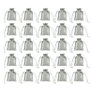 Unique Bargains Mini Smooth Wedding Christmas Satin Bags with Drawstring 50 Pcs - 1 of 4