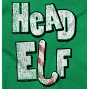 Funny Christmas Head Elf Candy Cane Graphic T Shirt Men or Women Brisco Brands - 1 of 4