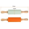 Unique Bargains Silicone Smooth Non-Stick Wooden Handle Kitchen Rolling Pin 2 Pcs - 2 of 4