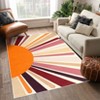 Colorful Machine Washable Area Rug, Non-Slip Indoor Carpet for Living Room, Bedroom, Modern Minimalist Front Door Mat with Sun Accent Design. - 3 of 4
