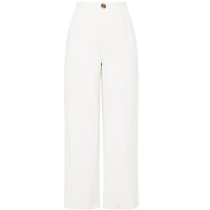 INSPIRE CHIC Women's Elastic High Waist One Button Lightwieght Wide Leg Pants with Pockets - 1 of 4