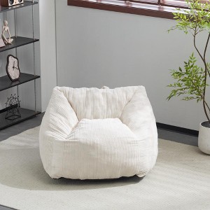 Vynxaria Beige Faux Fur Olbia Indoor Bean Bag Chair - 1 of 4