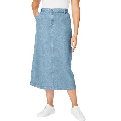 Woman Within Women's Plus Size Carpenter Denim Skirt
