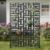 SpassWay 72"H 47"W Outdoor Metal Garden Trellis Privacy Screen Lattice Panel Indoor Room Divider - 2 of 4