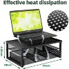 Simple Trending 2 Pack 2 Tier Metal Monitor Riser Stand and Computer Desk Organizer with Drawer, Black - 4 of 4