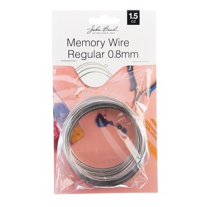 John Bead Must Have Findings Regular Memory Wire (6cm/2.36" diameter) 0.8mm thick 1.5oz - 1 of 4