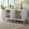 PAGED Retro 4-Door Buffet Cabinet with Circular Groove Design, Kitchen Storage Cabinet, Pantry Cabinet with Adjustable Shelves, Sideboard Cabinet - 2 of 4