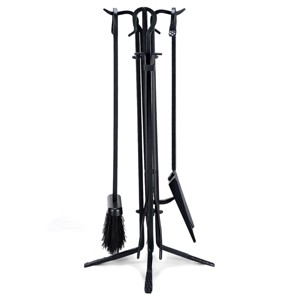 Tangkula Robust 5pc Steel Fire Place Tool set Fireplace Tools Set Stand Hearth Accessories - 1 of 4