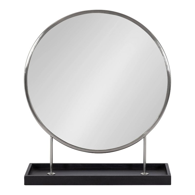 18&#34; x 22&#34; Maxfield Round Tabletop Mirror Silver/Black - Kate &#38; Laurel All Things Decor, 3 of 11