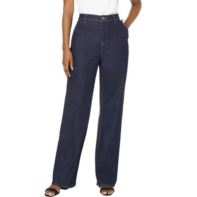 Jessica London Women's Plus Size True Fit Stretch Denim Wide Leg Jean