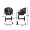 Vynxaria Brown Swivel Barstool Set of 2 Dining Chair - 4 of 4