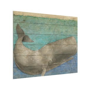 Trademark Fine Art -Megan Meagher 'Diving Whale Ii' Wood Slat Art - 1 of 4