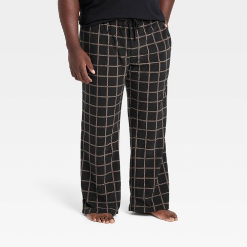 Men's Big & Tall Windowpane Print Microfleece Pajama Pants