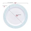 Smarty Had A Party White w/ Turquoise and Silver Rim Plastic Dinnerware Set - 120 Sets - 4 of 4