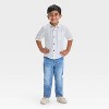 Toddler Boys' Long Sleeve Vertical Striped Woven T-Shirt - Cat & Jack™ Almond - 3 of 3