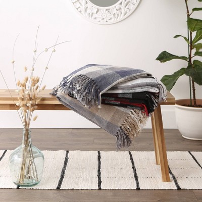 50"x60" Check Throw Blanket Black - Design Imports : Target