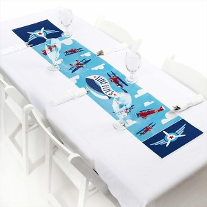 Big Dot of Happiness Taking Flight - Airplane - Petite Vintage Plane Baby Shower or Birthday Party Paper Table Runner - 12 x 60 inches - 1 of 4