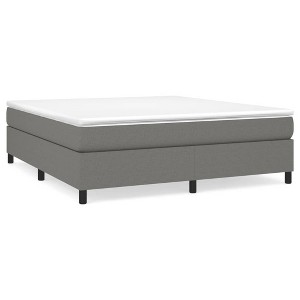 vidaXL Bed Frame Dark Gray Fabric (100% polyester), Plywood, Engineered wood - 1 of 4
