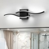 LLHZSY Curve Linear Modern LED Wall Light 23 3/5 in W Bathroom Vanity Light-Dimmable-6000K Cool White Lights/3000K Warm White Lights-Black/Gold/Nickel - 2 of 4