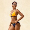 Women's Yellow & Blue Color Block Bikini Set Bathing Suit - Cupshe - 3 of 4